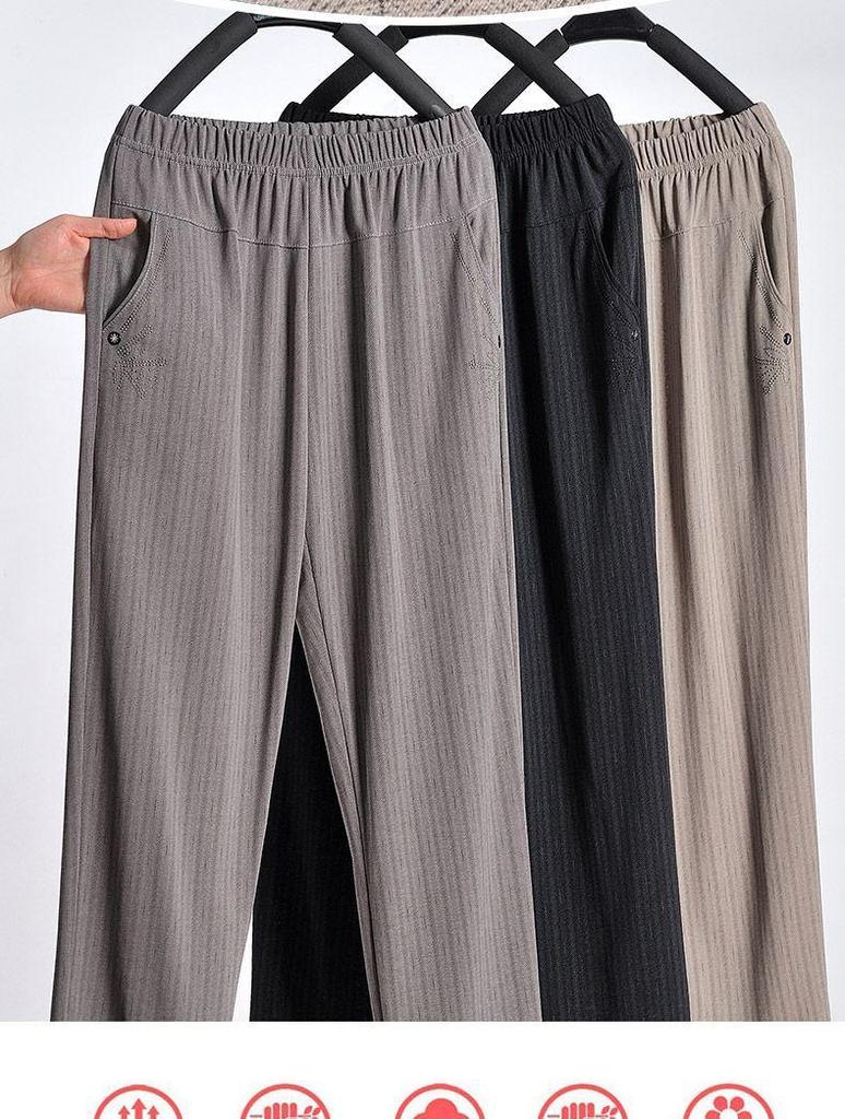 Summer Thin Large Size Nine-Point Pants for Middle-Aged and Elderly Women