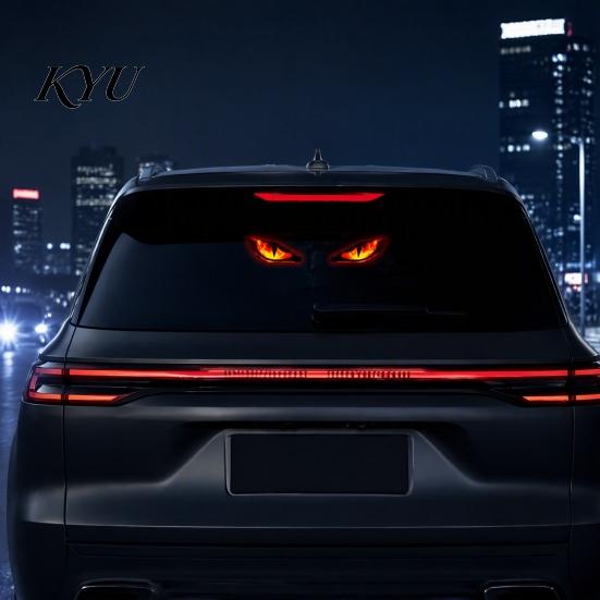 High Temperature Resistant Car Lamp Solar Demon Eye Window Light, Wireless LED Atmosphere Automotive Safety Warning System with Suction Cup