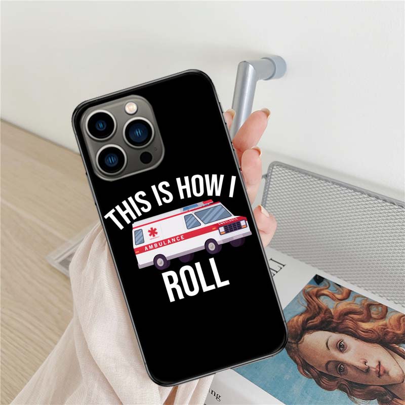 Paramedic Ambulance Wee Woo Phone Case For Iphone 17 Air 16 15 Pro Max 14 Plus 16E Coque 13 Pro 12 Mini 11 Clear Cover Silicone