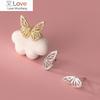 Woozu European Simple Butterfly Pave Zircon Stud Earrings For Women Fashion Sweet Wedding Exquisite 925 Sterling Silver Jewelry