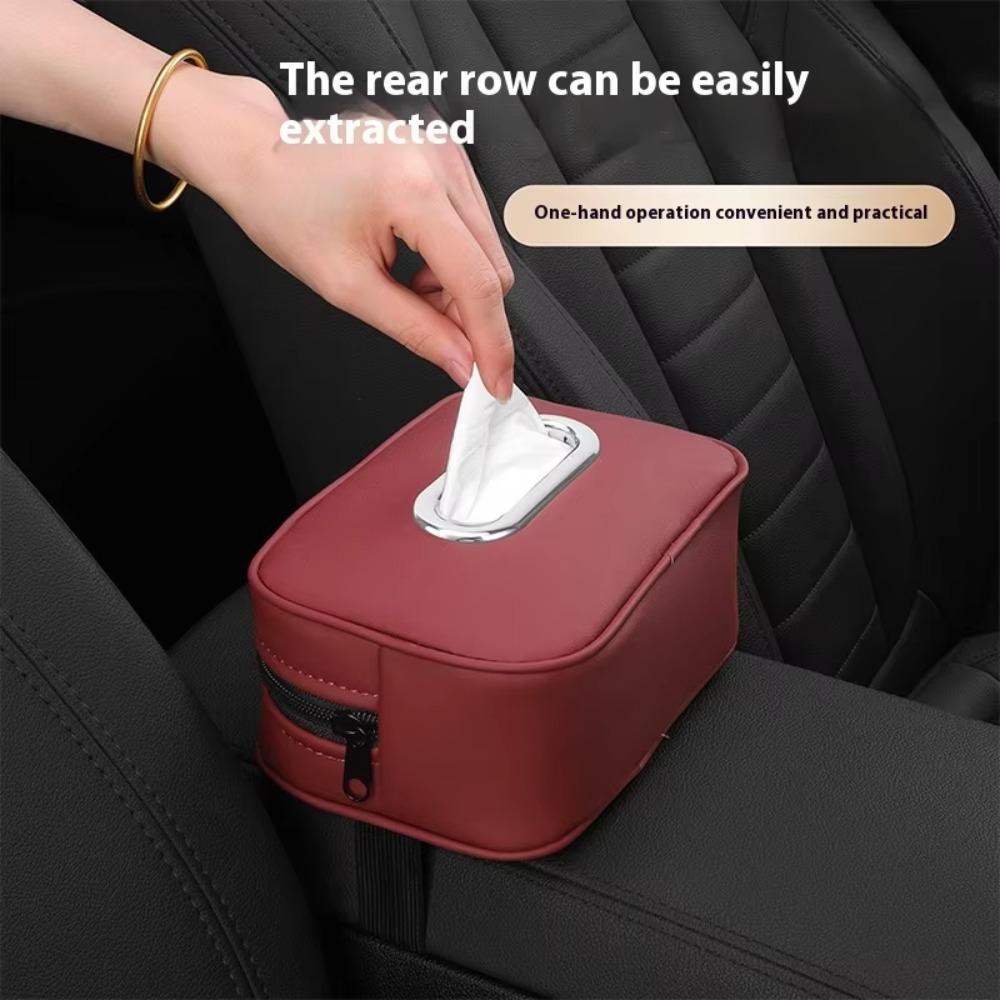 PU Leather Car Tissue Box Multifunctional Backseat Tissue Case Car Napkin Holder  Sun Visor