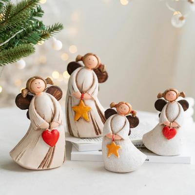 Statue en résine de fille d'ange d'amour de Noël Décoration de table de décoration de Noël Cadeau de célébration de mariage