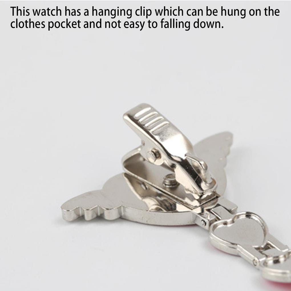 Female Pocket Watch Zinc Alloy Cartoon Pattern Clothes Hanging Nursery Watches Pendant Time Clock for Casual Daily Working