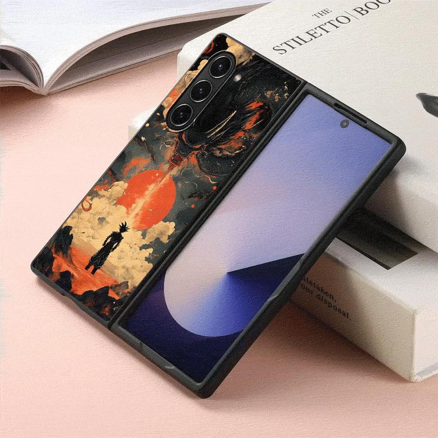 Case for Samsung Galaxy ZFold6 ZFold3 ZFold4 Z Fold 7 6 5 4 3 ZFold5 ZFold7 Back Phone Cover Dragon Ball Draw Goku Galaxy Z Fold3 5G