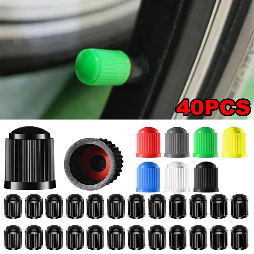 10-40PCS Car Tire Valve Plastic Bike Tyre Valve Caps O Rubber Ring Covers Dome Shape Dust Valve for Auto Motorcycle Cap Decor