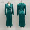 Autumn 2025 New Arrival: Women's Slim V-Neck High-Waist Lace-up Long Dress