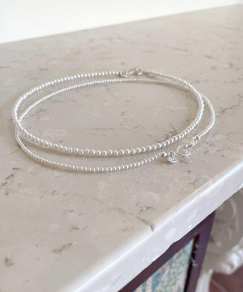 Persy Seed Pearl Silver Necklace