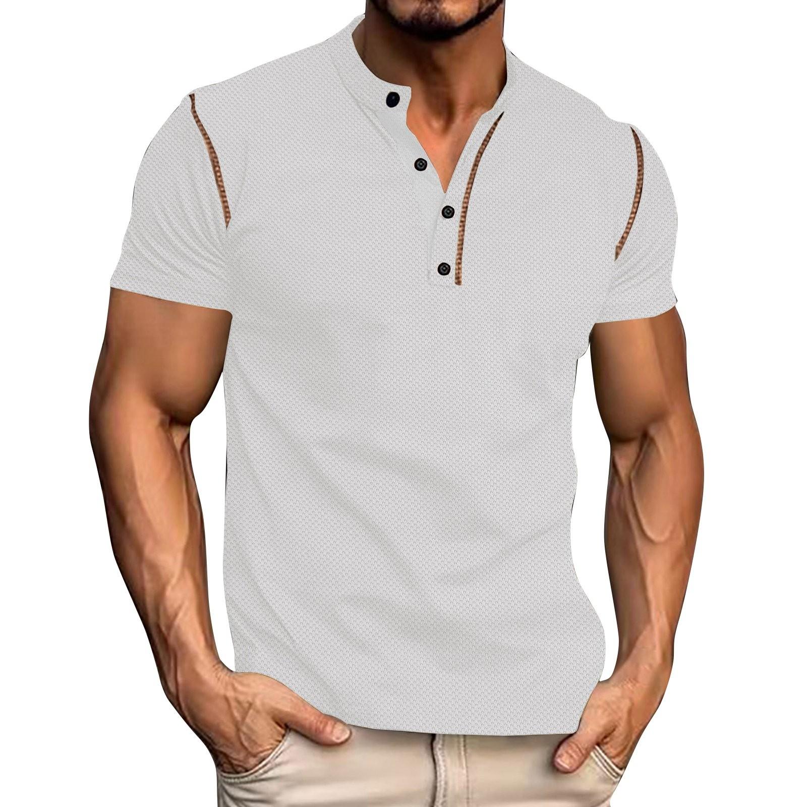 

Мужские летние однотонные ретро-топы с коротким рукавом, мужские повседневные модные топы XXXL белый