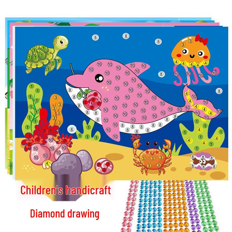 Children's DIY Cartoon Mosaic Diamond Painting Kit with EVA Stickers