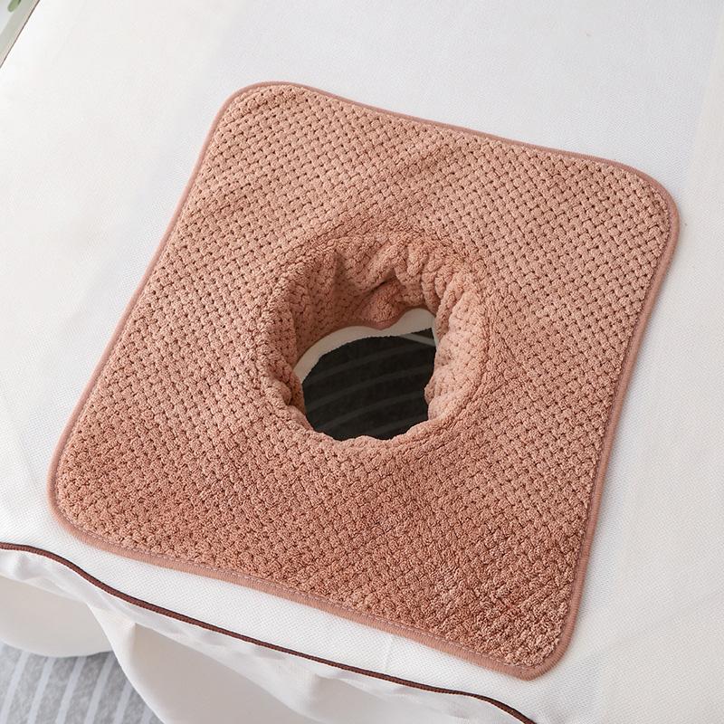 1 buc 35*35CM Masaj Moale Confortabil Frumusețe SPA Calitate Excelentă Fleece Coral Îngroșat Prosop de Față cu Orificiu pentru Respirație