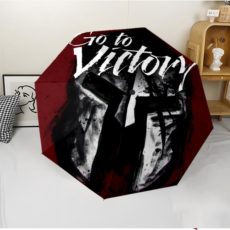 Gladiator Helmet Fashionable Automatic Opening/Closing Folding Umbrella. Portable and Foldable, Ideal for Gift, Travel, and Daily Use.