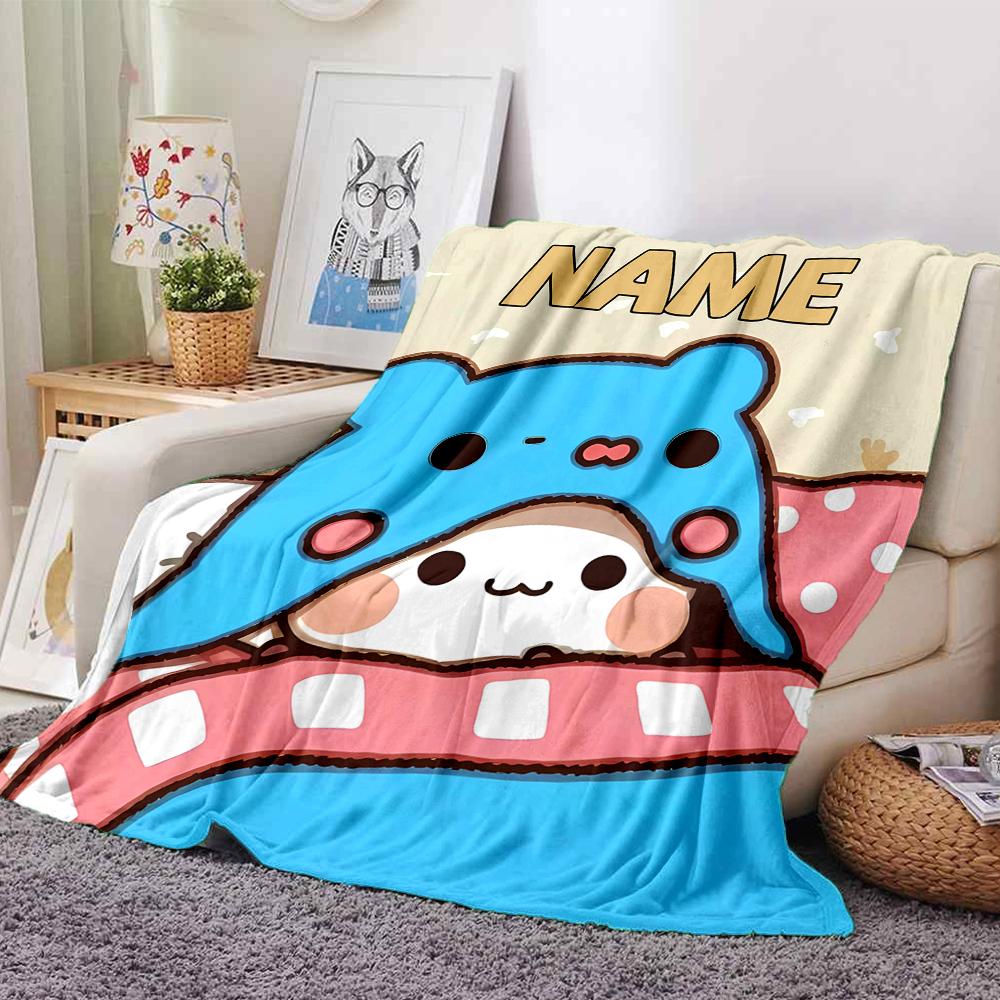 Customiz Name Personality Bubu Dudu Blanket Soft &Warm Sofa Office Bed Travel Lunch Break Blanket, Gift Suitable for All Seasons