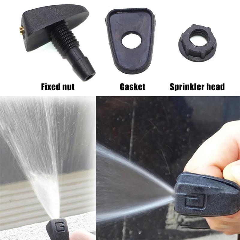 

2 Pcs/Set Car Universal Front Windshield Wiper Nozzle Jet Sprayer Kits Sprinkler Water Fan Spout Cover Washer Outlet Adjustment 2pcs