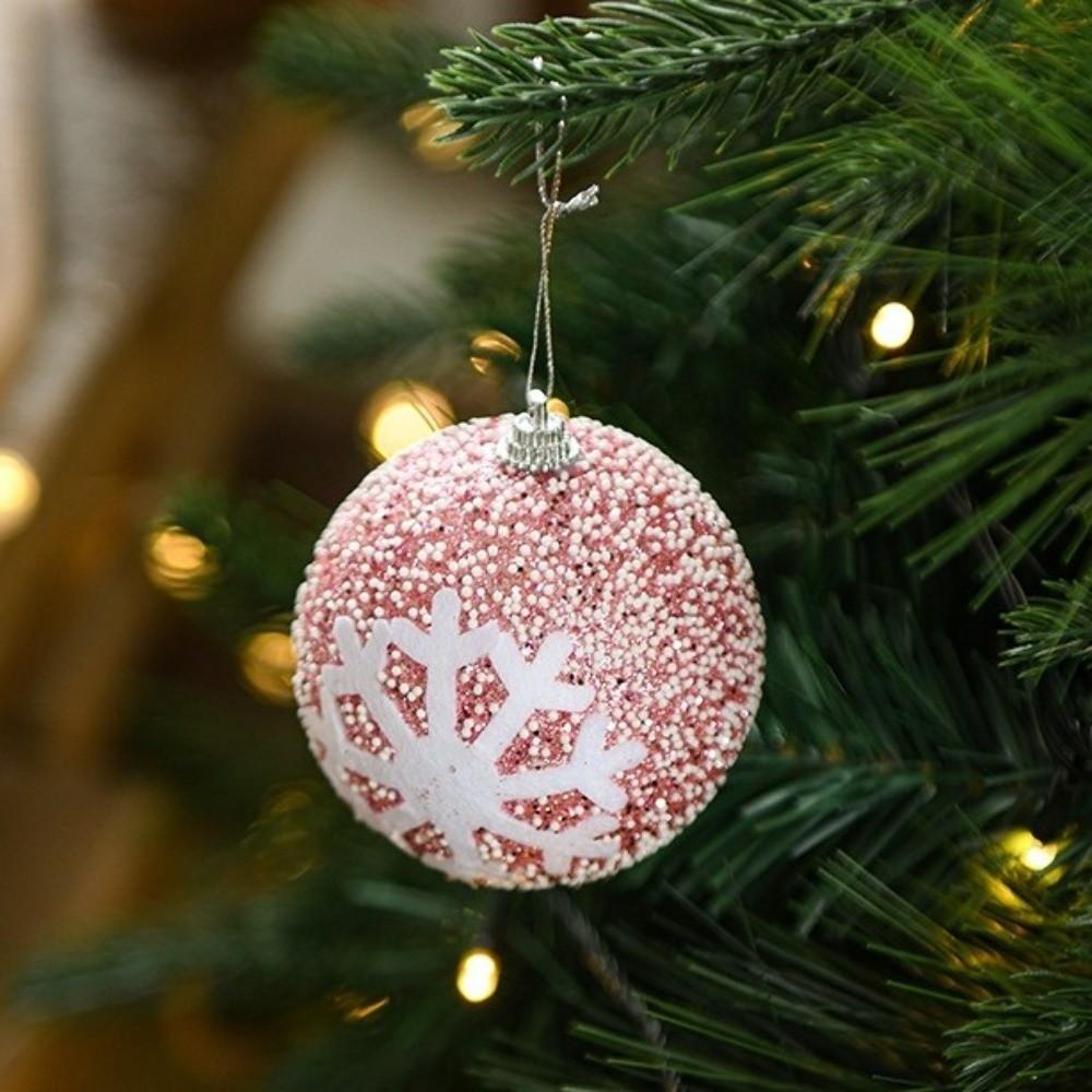 

New 8CM Christmas Ball Pendant Creative Shatterproof Xmas Tree Decor Gifts Plastic Hanging Ball Ornament Party Decor as show