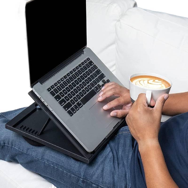 Black Folding Laptop Desk - Portable Bed & Office Table