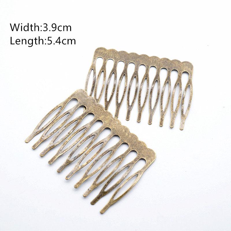 5/10 zubů Kovový hřeben na vlasy Bronzový tón Sponky do vlasů Sponky s drápkem Findingy a komponenty pro šperky DIY Svatba do vlasů HK107
