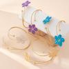 Elegant & Sexy Floral Open Cuff Armlet For Women Vintage Enamel Glaze Craft Flower Open Arm Ring Jewelry Gift