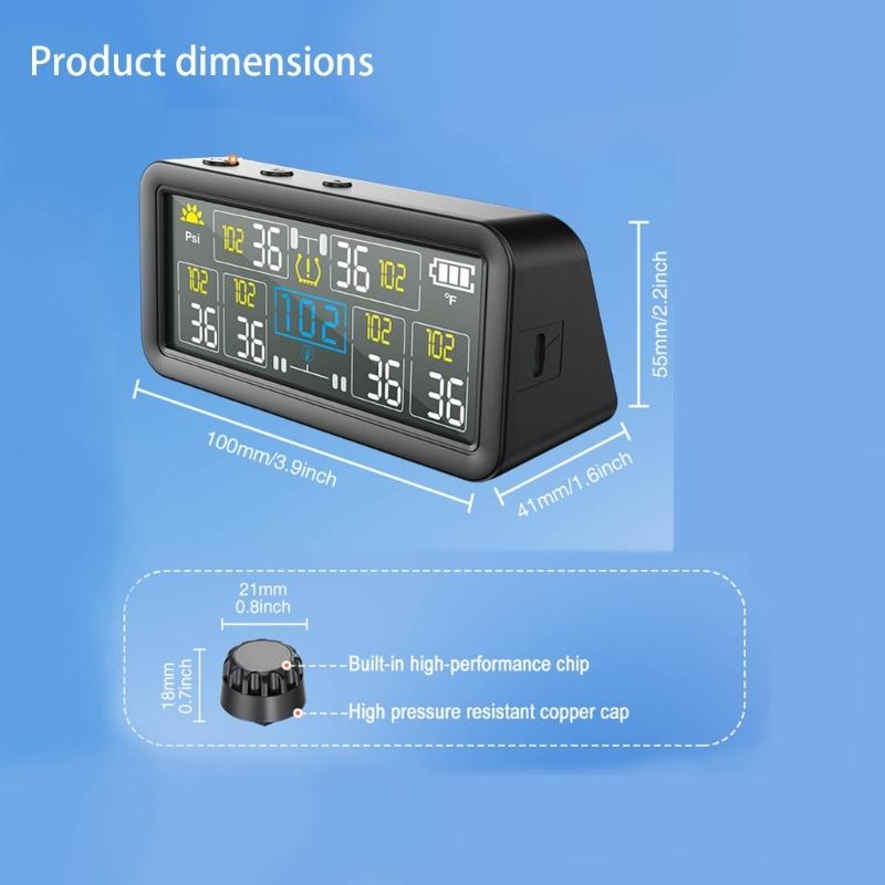 Tire Pressure Detection System For Vehicles 4 Wheel Monitoring Lightweight Energy Saving ABS+PC Alarm Function