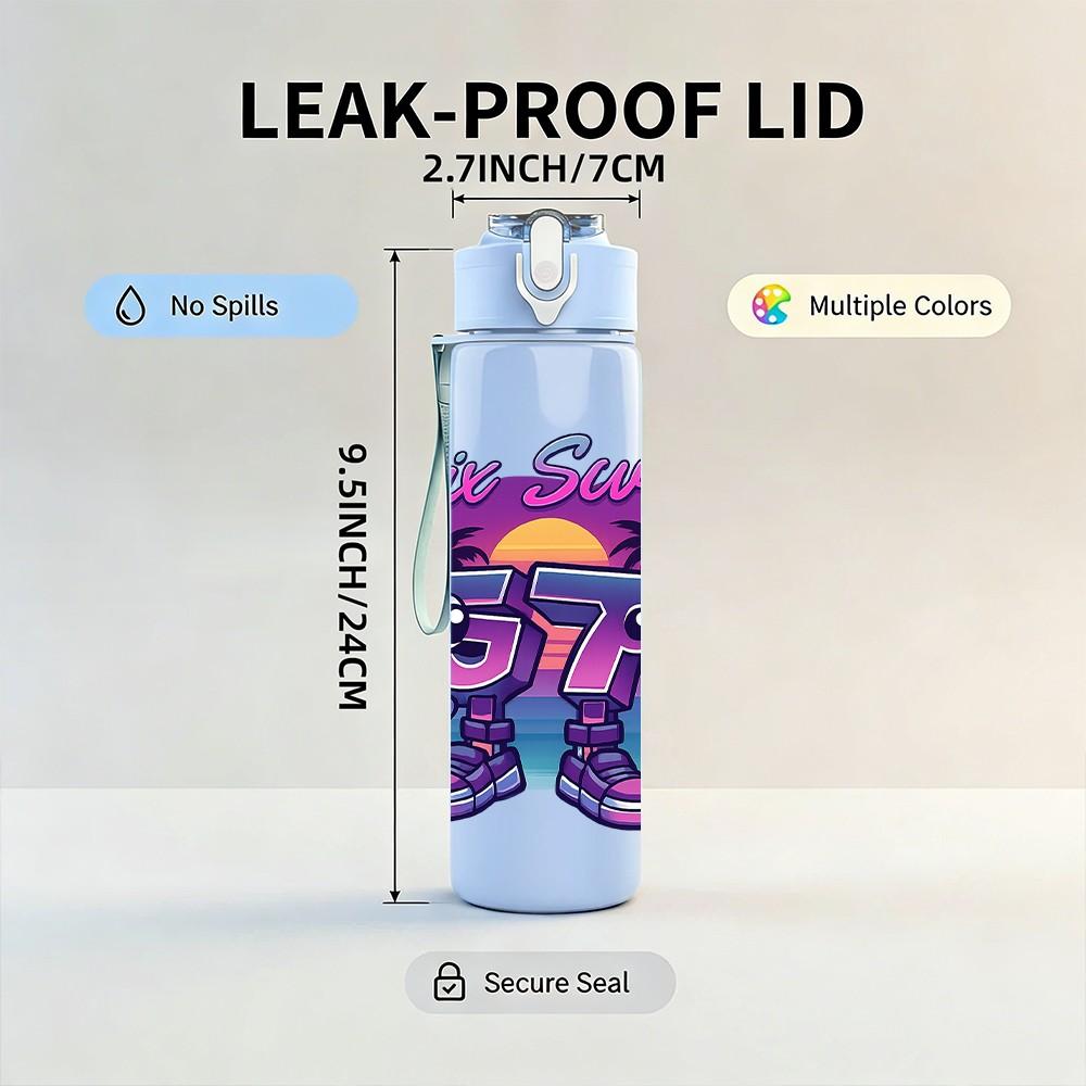 1PC Graffiti Sneaker Shoe Print 750ml Color Plastic Sports Water Bottle Leakproof Flip Straw Lid Suitable for Sports Office Home Use