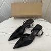 Fashion Trendy Brand 2025 French Pointed-Toe Style Cross-Mesh Thin Heel High Heels With Elastic Backheel Straps For Women'S Sandals