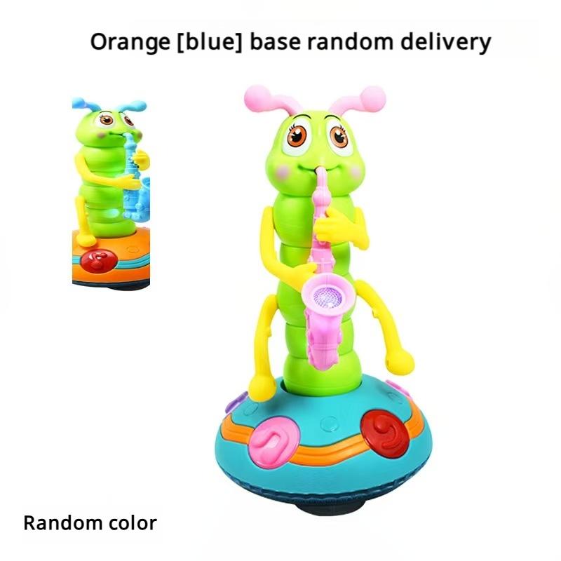 Hudební tančící housenka se saxofonem Hračka LED Světla Zábavná elektrická hudební hračka pro děti Perfektní dárek pro učení a hraní