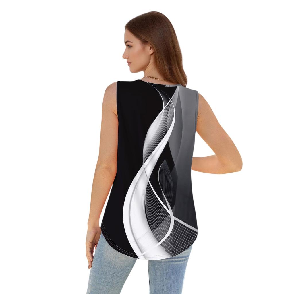 Damen Freizeit O-Ausschnitt Locker Farbe Ärmellos Oberteil T-Shirt Sommer Tanktops Für Frauen Tanktop Camisole Ärmellos Basic Oberteile