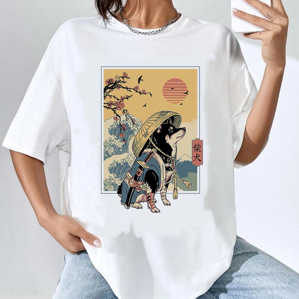 

Shiba Inu tshirt girl Graphic Breathable 80s Digital Psychedelic Punk tshirt Retro University Gothic Pastel harajuku Comfortable 2XL