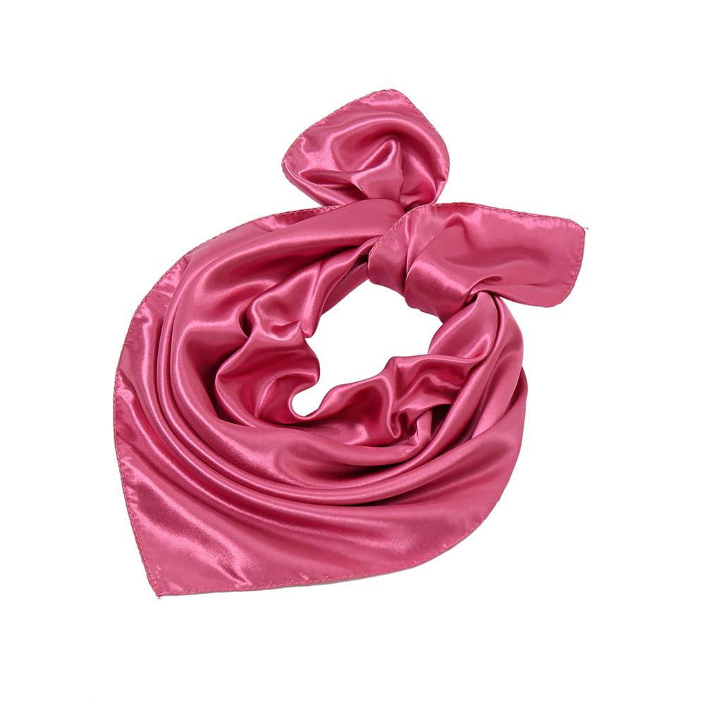 60*60cm Silk Scarves Women Square Satin Hijab Scarf Plain Handkerchief Shawls Wraps Head Scarf Female Headband Islamic Bandanna