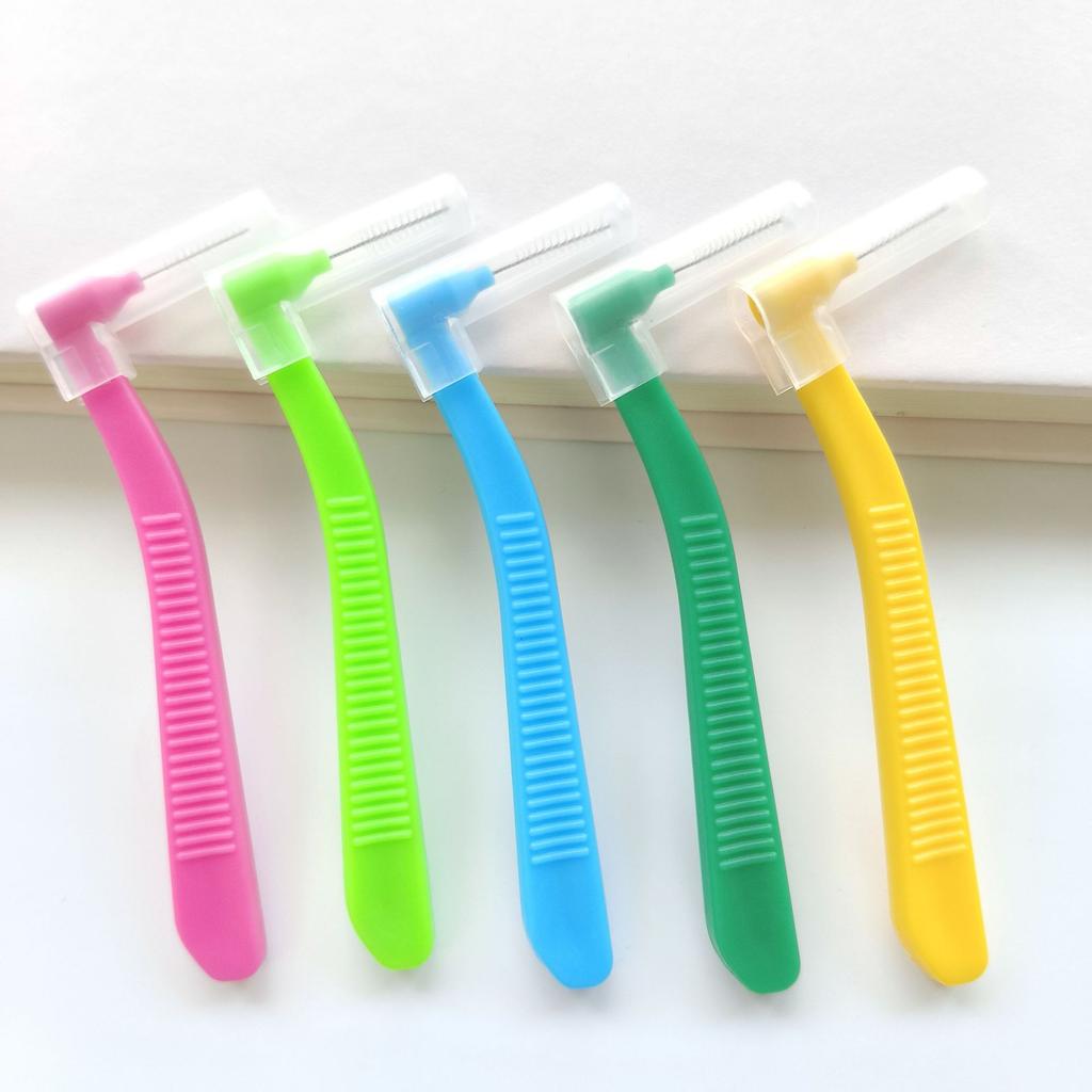 20Pcs L Shape 0.6-1.2Mm Interdental Brush With Box Orthodontic Dental Tool Teeth Cleaning Toothpick Oral Hygiene Dental Flosser