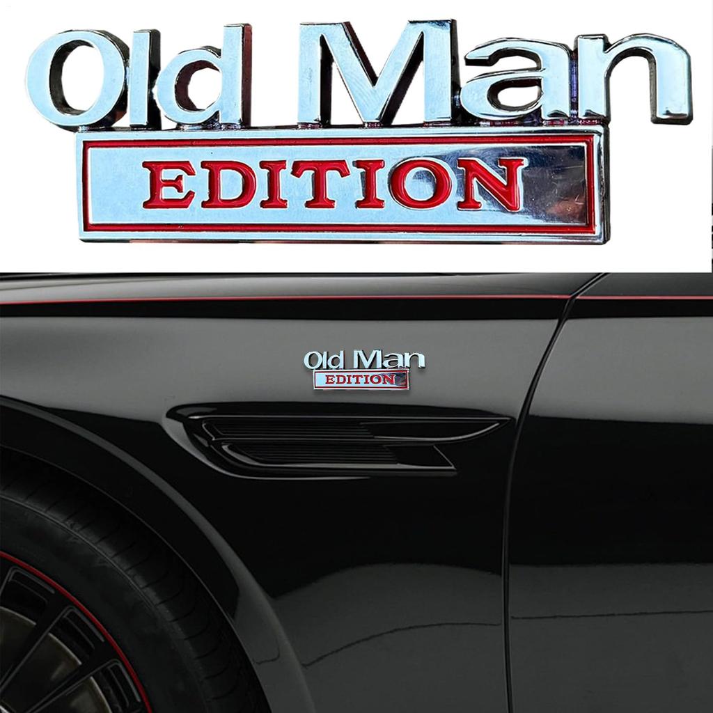 Oldman Edition 3D Emblem | Old Man Edition Car Sticker | Funny 3D Metal