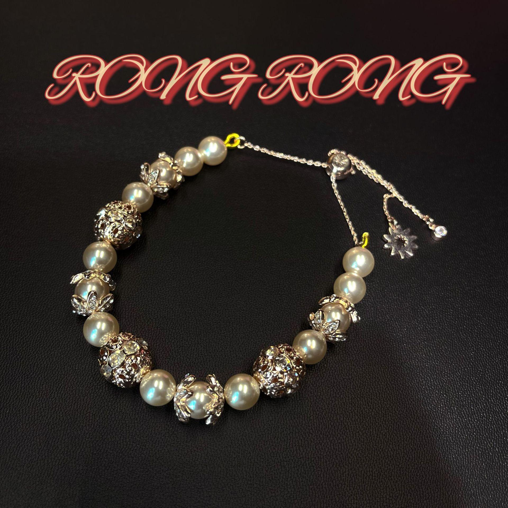 

Medieval French Retro Sparkling Majiazhen Splicing Bead Necklace Beaded Bracelet With High Sense Of Elegance Light Luxury