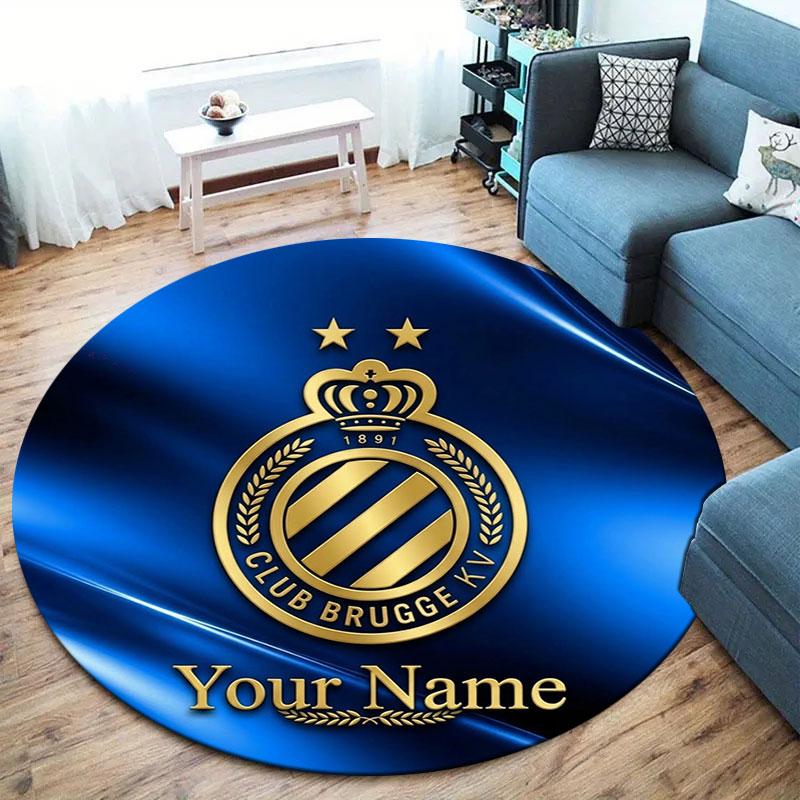 Club Brugge KV Custom Name Round Area Rug,Carpet Rug for Living Room Bedroom Sofa Playroom Decor,Non-slip Floor Mat