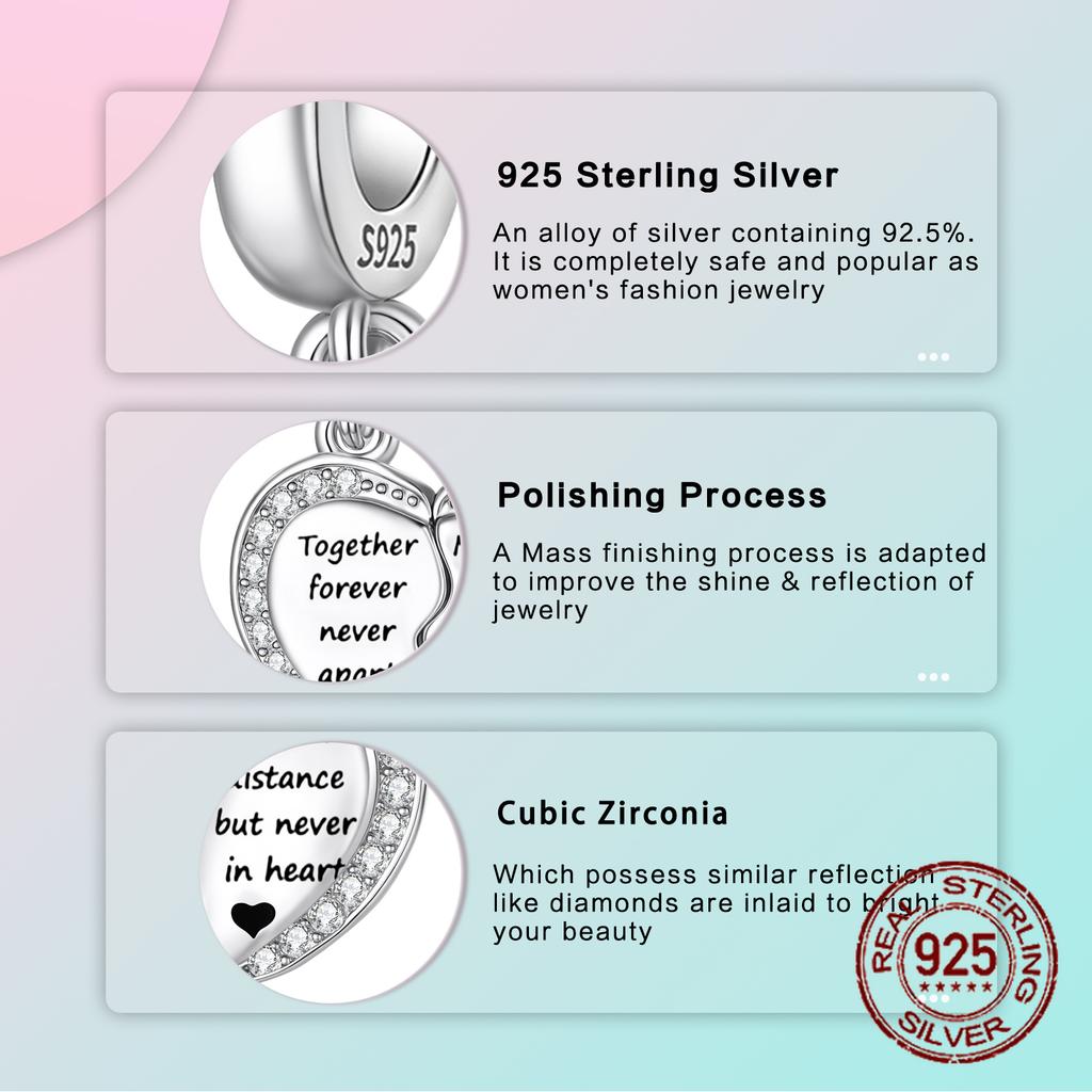 Copper Divided Double Hearts Charm Bead Charms Bead Charms Compatible With Authentic Bracelets Do It Yourself Jewellery Pendants Dangle Gift for Woman