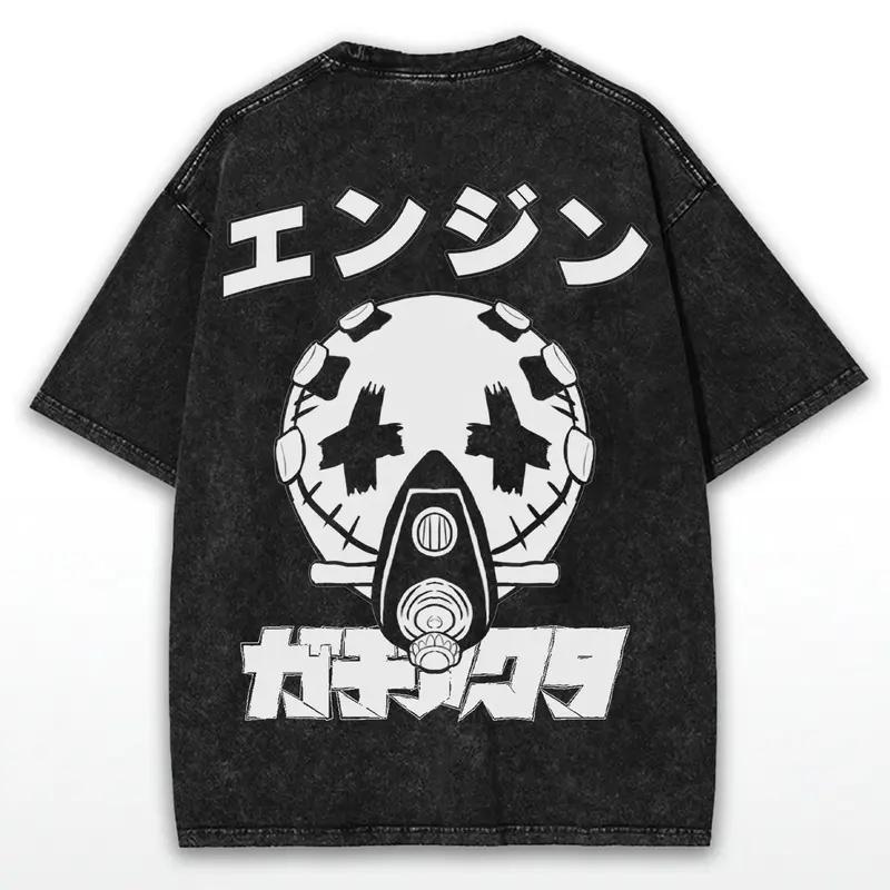 Hot Anime Gachiakuta Enjin Graphic Tee Men Women Loose Clothing Washed Cotton Tshirt Casual T-shirt Harajuku Vintage T Shirt