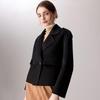 TUHUANG Women's Cashmere Wool Blend Double-faced Blazer Coat