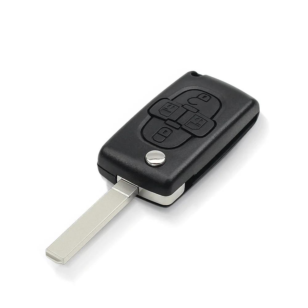 S For Peugeot 1007 For Citroen C8 4 Buttons Remote Flip Folding Car Key Shell Case Fob Va2 Hu82 Blade Ce0523 Ce0536