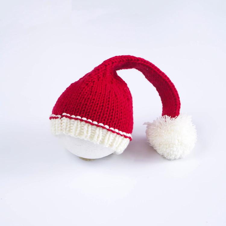 Handgestrickte Neugeborenen-Weihnachtsmütze für Fotoshootings und Vollmond-Requisiten