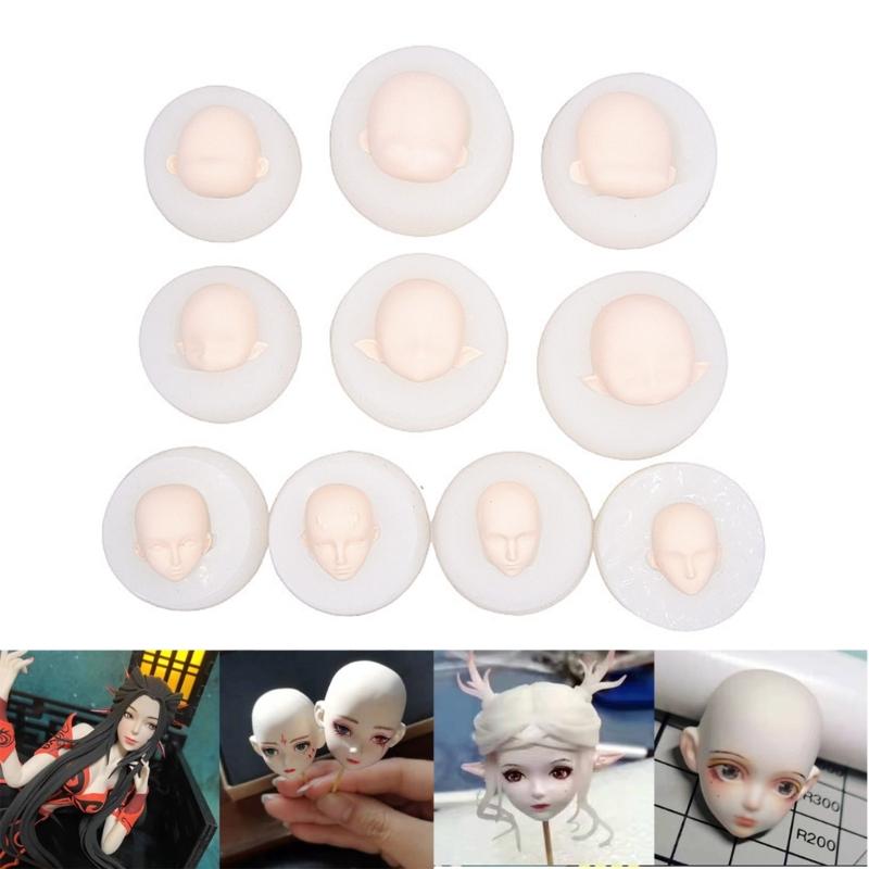 3DFairy Head Baby Face Silikonform Handgjord Tvållera Gipsform Fondant Chokladform Kex Socker Hantverksform DIY