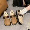 Fleece Boken shoes women's 2025 new autumn and winter women's shoes fleece retro one-pedal lazy single shoes fluffy shoes