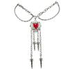 European & American Gothic Punk Heart Sword Pendant Double-Layer Necklace for Street Fashion Hot Girl Style