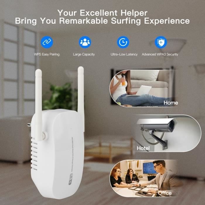 WiFi Repeater AX1800 Mbps - E.F.CONNECTION - Dual Band 2.4 GHz &; 5 GHz - Coverage 200m²