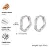 Chic Zircon Wave Earrings for Women,Silver Color Geometric Heart Shape Hoop Earrings,Elegant Party Jewelry Gifts
