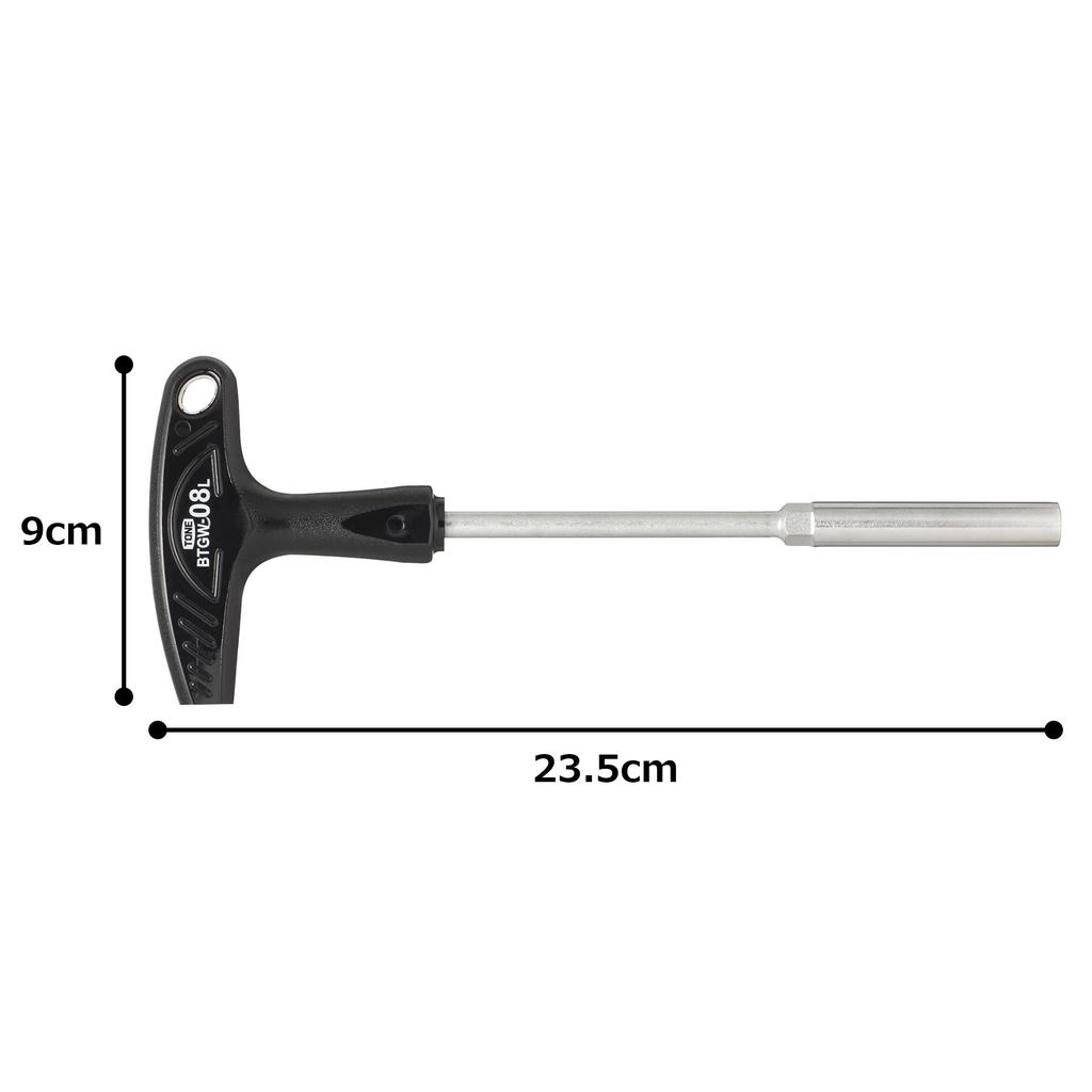 TONE Box Wrench 8mm Width T-Grip (Deep Type), BTGW-08L, Black,