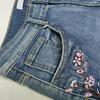 Jeans svasati da donna ricamati a fiori a vita alta jeans a zampa di elefante micro