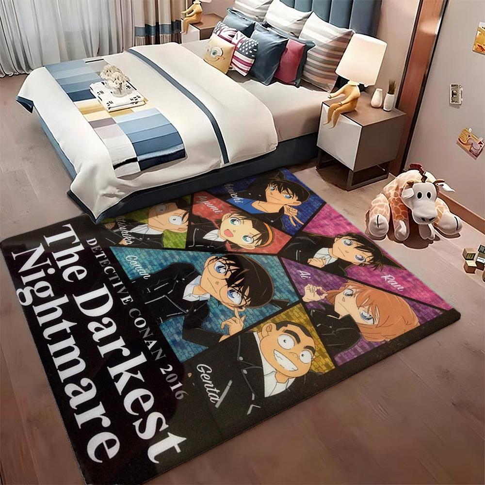 Detective Conan Night Mystery Printed Rug Soft Nonslip Carpet For Gaming Room Computer Chair Home Decor Great Holiday Gift