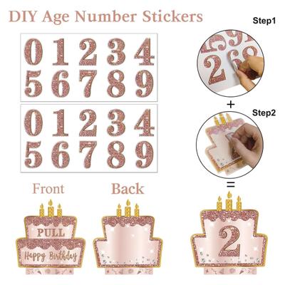 Happy Birthday Money Gift Box Kit with DIY Stickers Birthday Party Cash Case Pull-out Money Box Party Props