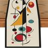 Abstract Art Geometric Pattern Table Runner, Modern Style Table Decor Cloth