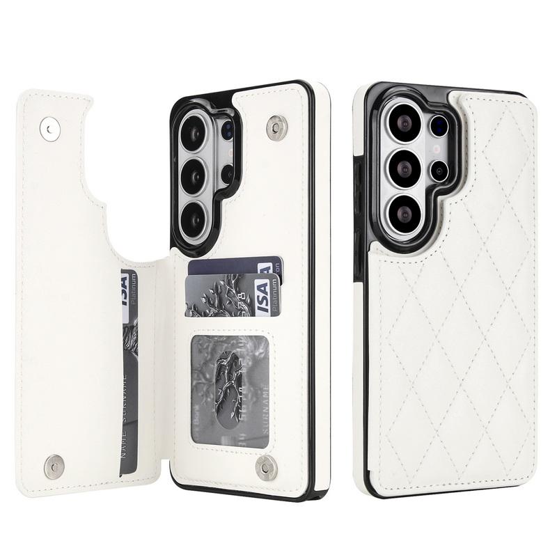 Luxury Mesh Leather Card Slots Wallet Case For Samsung Galaxy S26 Ultra S25 FE S24 S23 S22 Plus S21 FE A53 A54 A55 A56 A57 5G Card Holder Back Cover