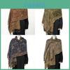 Bohemian Vintage Fringe Cotton Blend Shawl With Warmth And Sunshade For Women