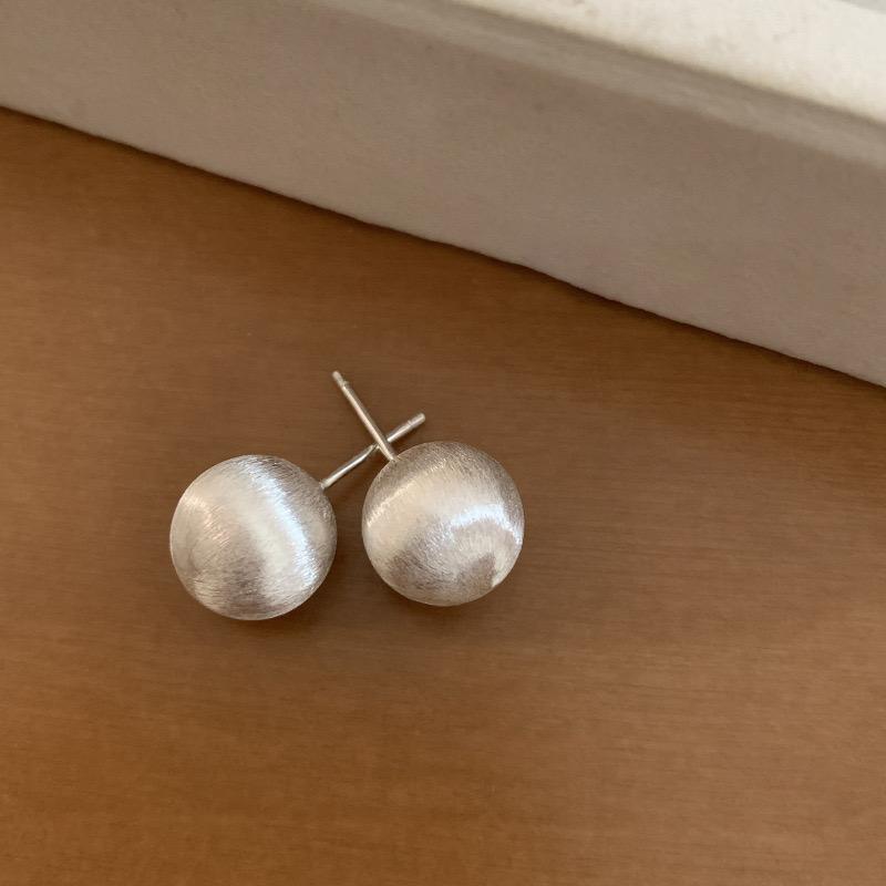 

BF CLUB 925 Sterling Silver Earrings For Women Trendy Simple Round Ball Earring Jewelry Prevent Allergy Party Accessories